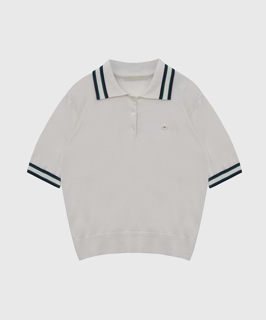 Kwinseulaebis Qsrb Line Point Collar Half Sleeve Knit