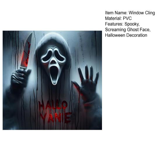 Halloween Spooky Window Clings Horrible Screaming Ghost Silhouette Window Sticker Creepy Blood