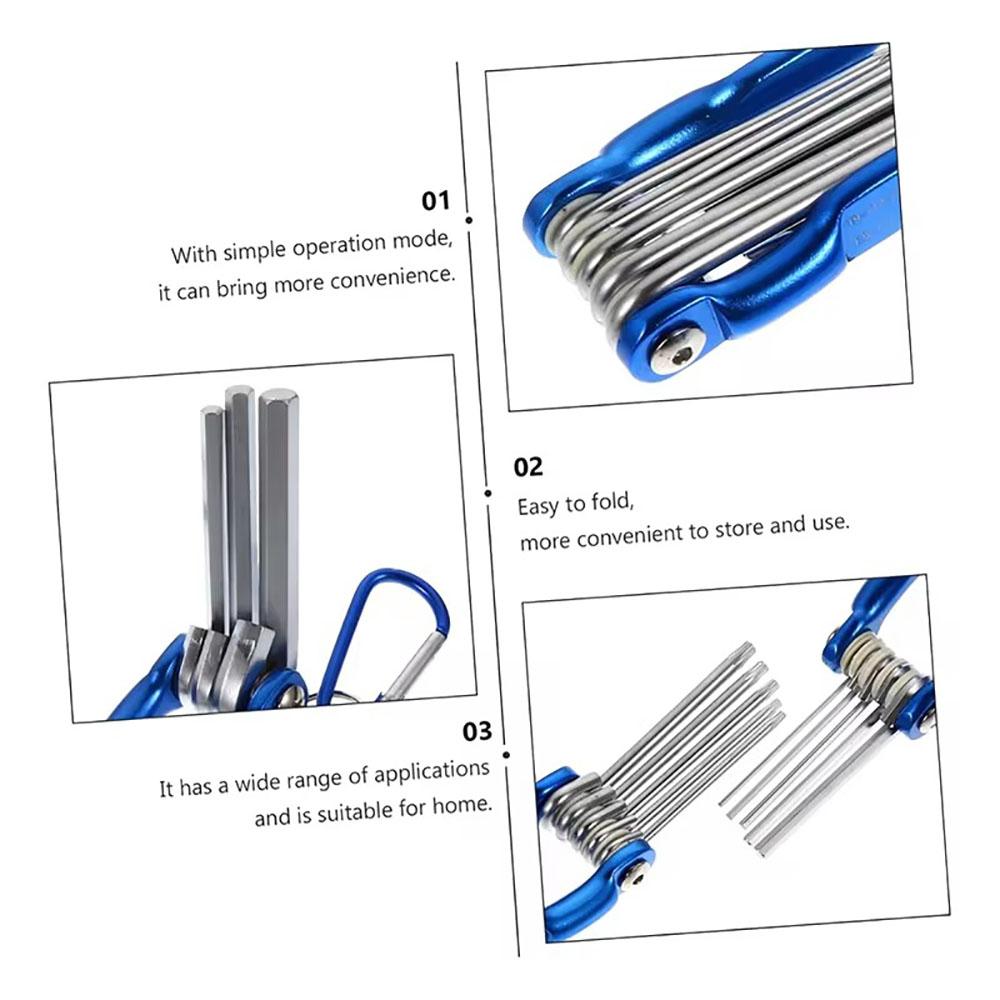 Llave Hexagonal Plegable, Material De CR-V, Llave Plegable Multifuncional Para Ciclismo/trabajo,herramientas Manuales Portátiles