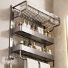 DANLE Punch-Free Wall-Mounted Towel Rack with Removable Mesh Baskets