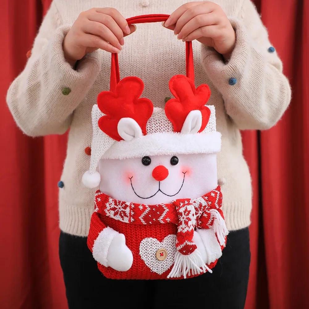 Hot Sale Children Christmas Gift Bag Christmas Eve Cartoon Candy Gift Bags Can Be Used for The Big Holiday Christmas Tote Bags