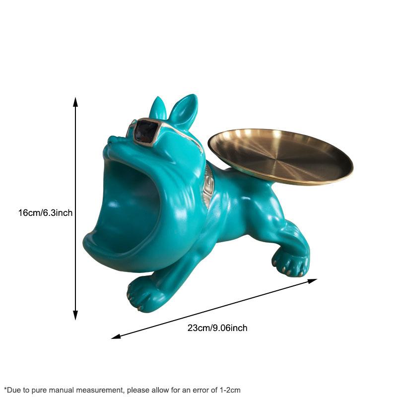 Heimdekoration Hübsche Bulldogge Statue Hunde Statue Tablett Serie Multifunktionale Aufbewahrung Heimdekoration Geschenk für Freunde