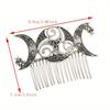 1pc of Vintage Dark Style Metal Double Moon Hair Comb Hair Accessory