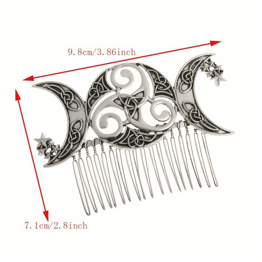 1pc of Vintage Dark Style Metal Double Moon Hair Comb Hair Accessory