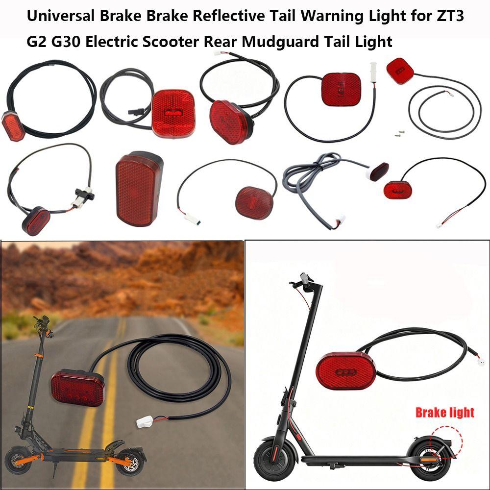 Universal Tail Warning Light Plastic Electric Scooter Rear Mudguard Light for ZT3 G2 G30