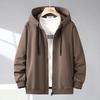 Herren Kapuzenpullover mit Reißverschluss - Herbst/Winter, Langarm, Lockere Passform, Baumwolle, Große Größen