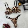 Lingerie sexy stampa leopardo set reggiseno e perizoma sexy set intimo comodo push-up