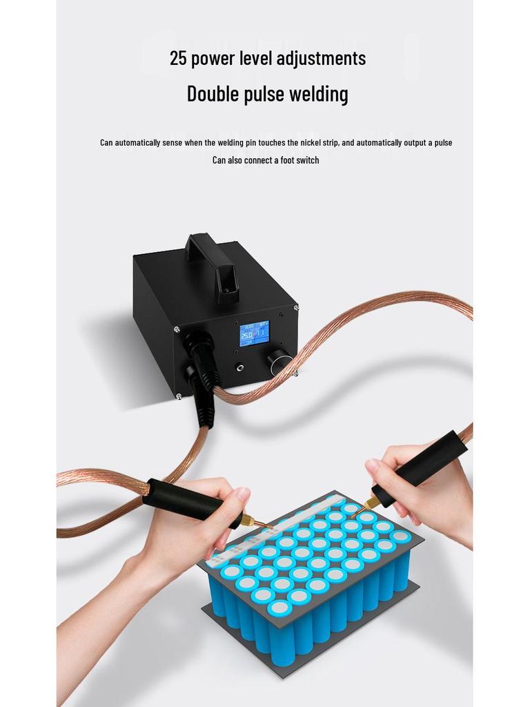 High-Power Handheld Spot Welder with Digital Display & Supercapacitor for 18650 Nickel Strips