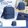 Portable Insulated Lunch Bag with Adjustable Shoulder Strap Double Layer Design Large Capacity for Work School Travel Outdoor Use