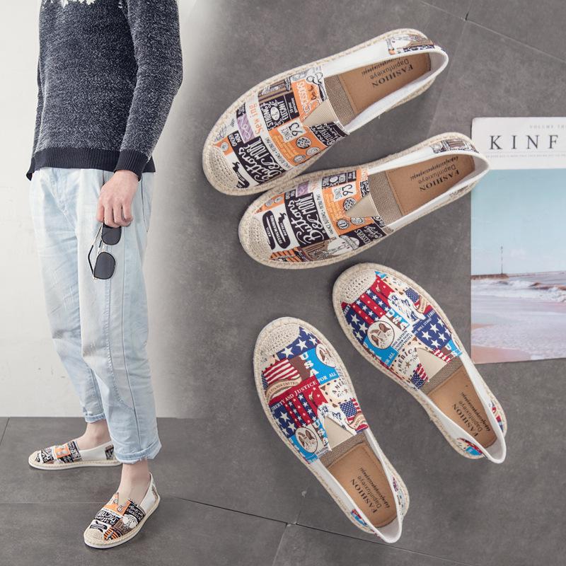 

Men s Trendy 2025 Spring Old Beijing Canvas Slip-On Fisherman Shoes - Korean Style Casual Footwear Size 44