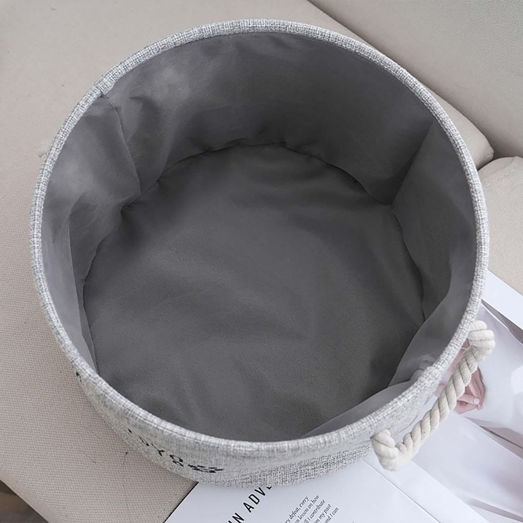 Large Canvas Dog Toy Storage Basket Spacious Circular Pet Toy And Accessory Organizer Without Battery