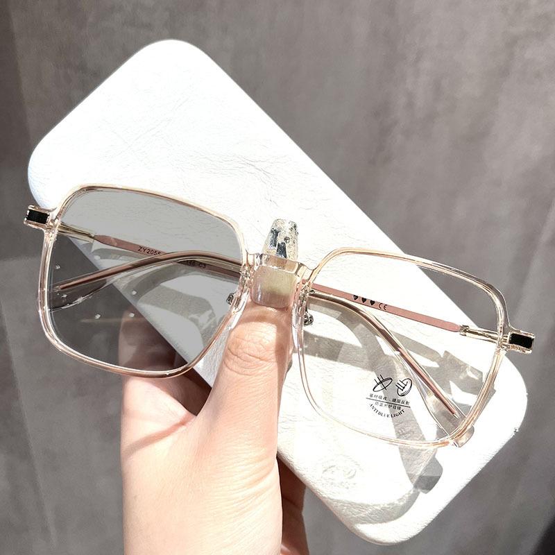 Luxury Pochromic Myopia Glasses Men Women Trendy Square Minus Diopter Eyewear Retro Discoloration Near Sight Eyeglasses