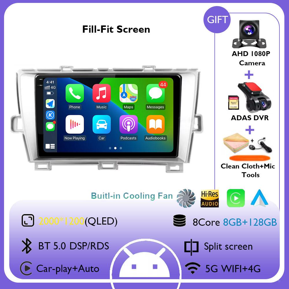 Android Car Radio Carplay Auto For Toyota Prius XW30 LHD 2009 - 2015 Multimedia Video Player Navigation GPS Stereo Autoradio