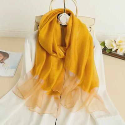 Women's Fashion Imitation Silk Scarf - Long, Solid Color, All-Season Accessory