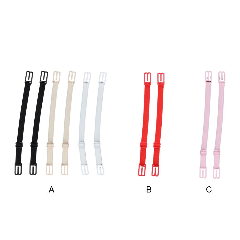 6 Pieces Women Bra Strap Holder Replacement Solid Color Adjustable Flexible Elastic Sport Ladies Straps Clip Accessories