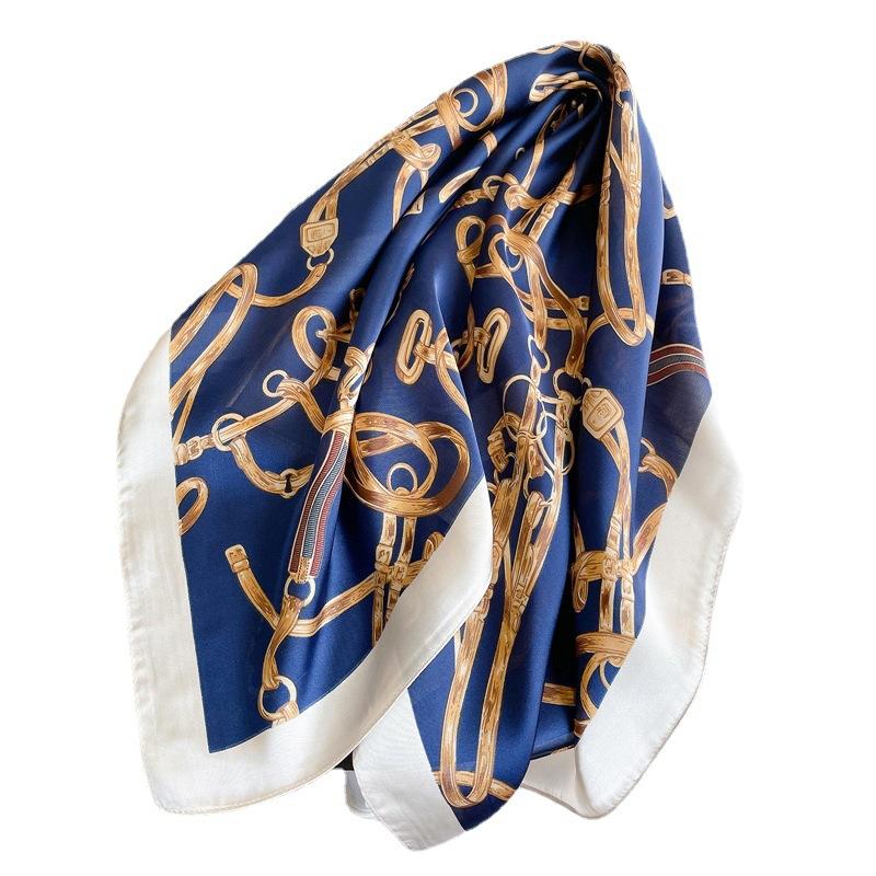 Fashion Women Square 70*70Cm Kerchief Silk Satin Women'S Hijab Hair Scarf Hair Scarves Shawl Scarves For Ladies Bufanda Seda