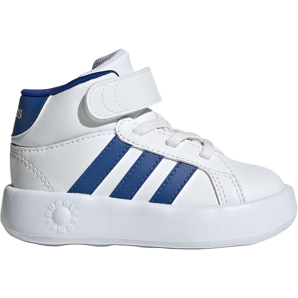 Adidas Grand Court Synthetic Leather Fashion Comfortable Durable Mid-Top Walking Shoes Baby Shoes White JR2579