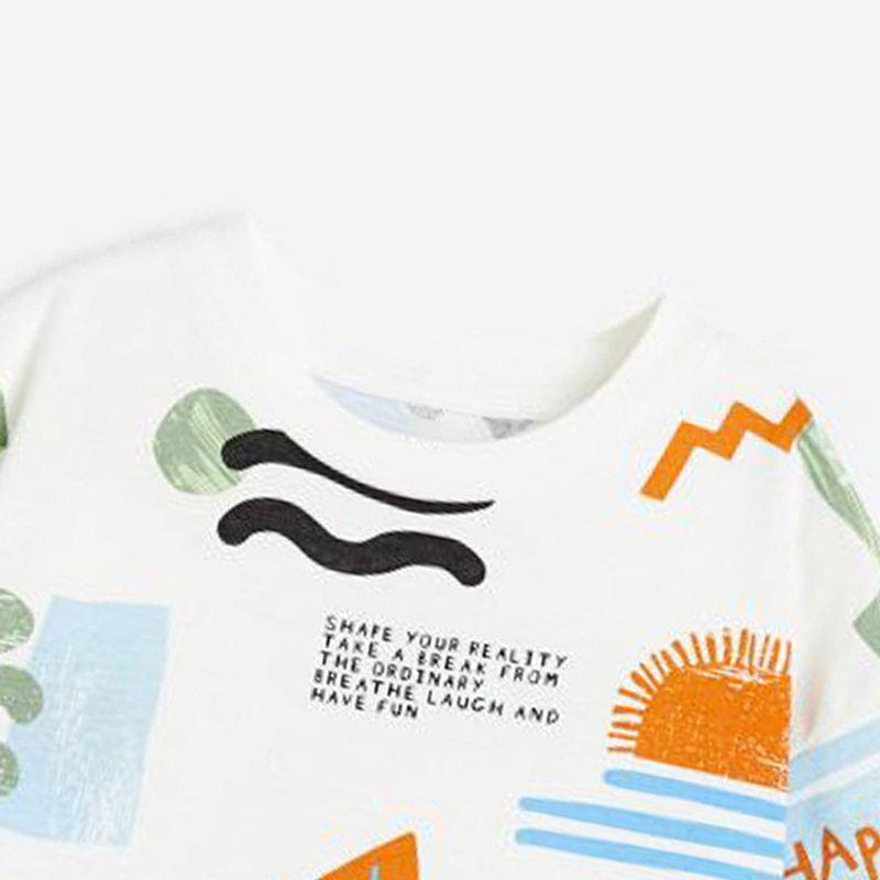 Malwee Boys' T-shirt Summer Wear New Arrival Fashion Pure Cotton Handsome Casual Short Sleeve Western Style round-Neck Shirt Kids Tops