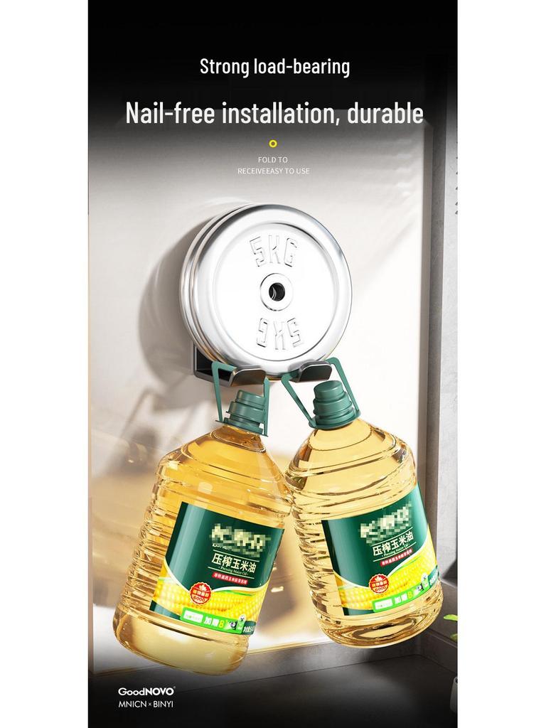 Wall-Mounted Cutting Board Holder with Heavy-Duty Load Bearing, No-Hook Installation