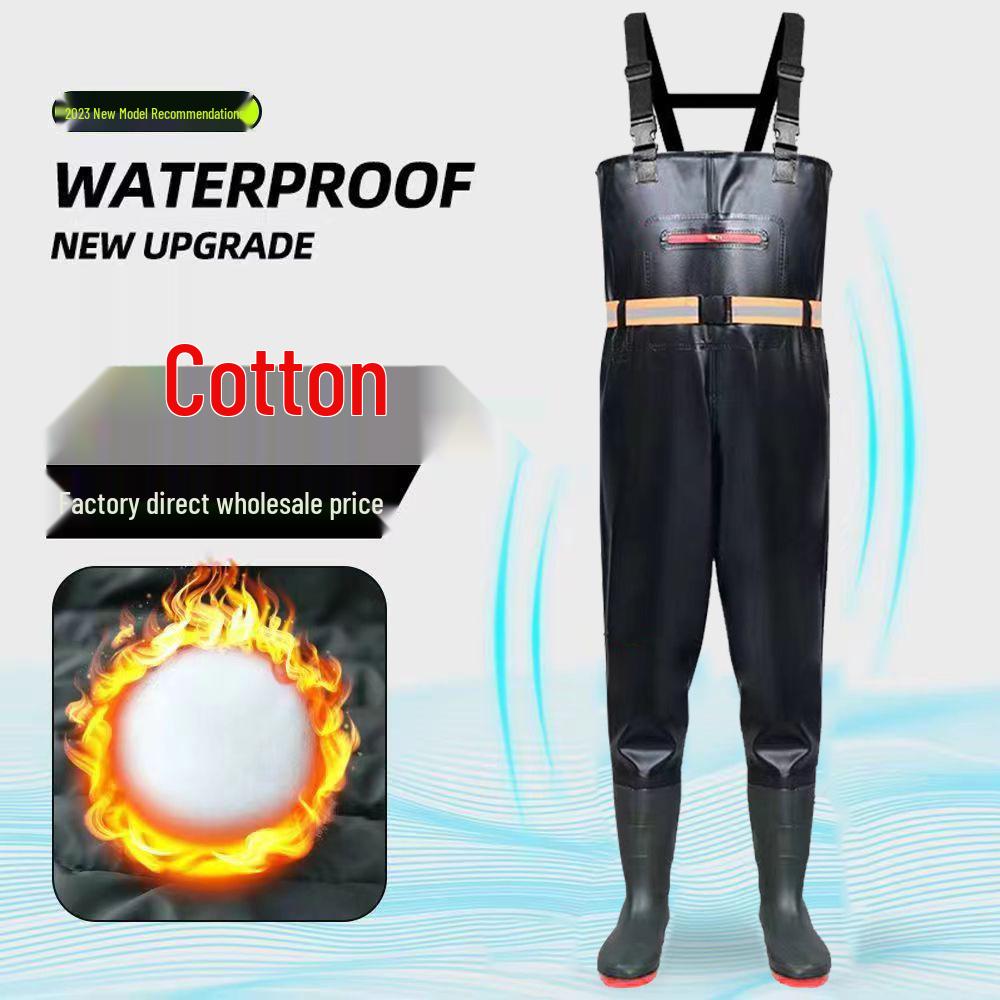 Waterproof Winter Fishing Pants with Warmth, Waders, and Boots 38