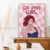 Cartoon Bad Girl Wall Art Poster Print Trendy Pink Apartment Home Decor Pop Culture Dorm Canvas Painting Room Street Dance