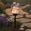 Solar Angel Stake Lamp Glowing Garden Figurine Light Weather Resistant Outdoor Decor for Patio