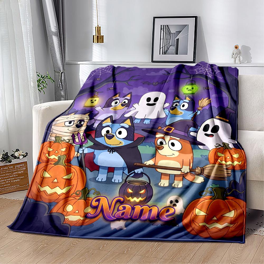Halloween Costume Parade Personalized Name Blanket Multi-purpose Personalized Blanket Warmthful Decor Suitable for Nap Office Chair Couch
