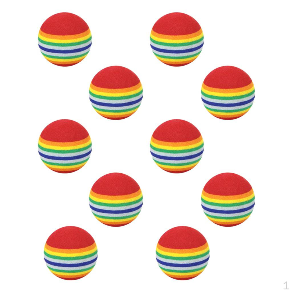 10Pcs Rainbow Soft Foam Sponge Golf Balls Swing Practice 35mm