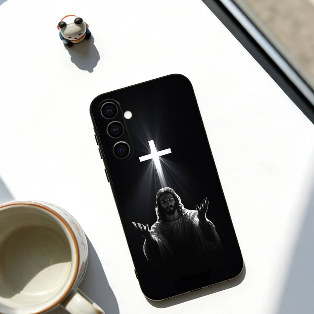 Jesus Christ Phone Case For Samsung Galaxy A73,A72,A71,A70,A53,A52,A51,Soft Silicone Black Cover