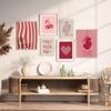 Valentine's Day Couple Love Poster Pink Series Mural Love Cherry Alphabet Modern Print Living Room Bedroom Decoration Poster