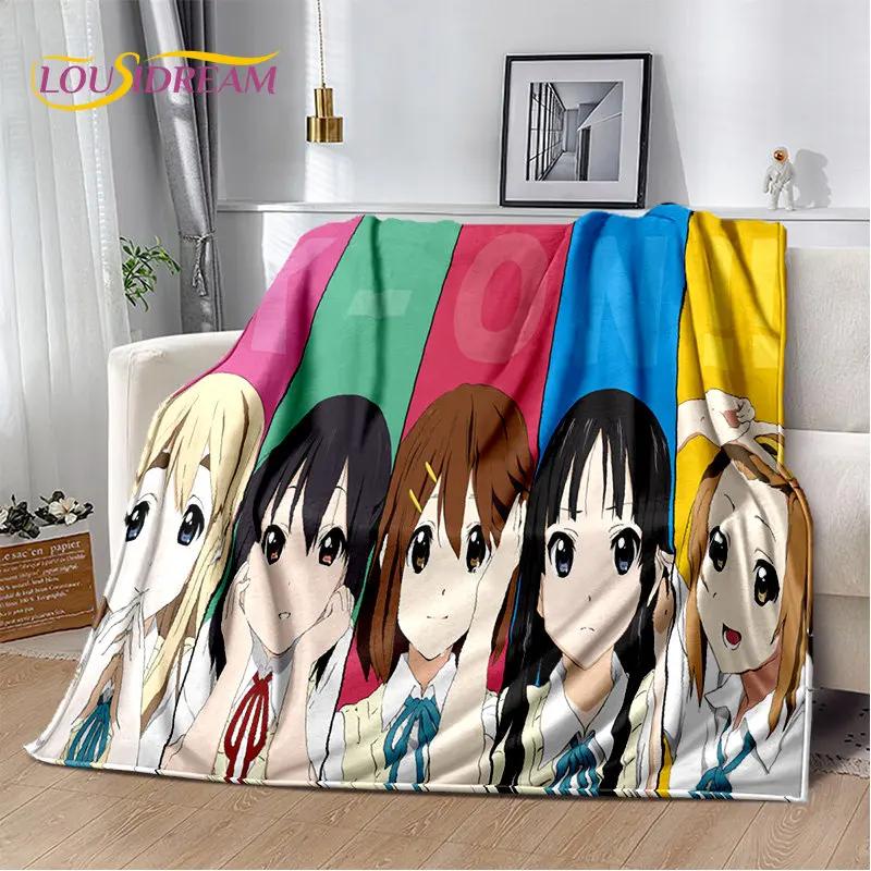 K-ON Cartoon Cute Lolita Kawaii Girls Soft Plush Blanket,Flannel Blanket Throw Blanket for Living Room Bedroom Bed Sofa Picnic