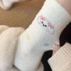 Fleece Verdickte Thermosocken Australische Fleece Mittelhohe Socken Plüsch Schlafsocken Cartoon Welpe Nahtlose Strümpfe