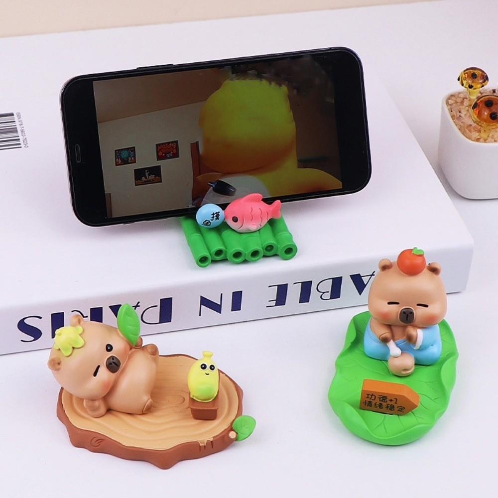 Desk Decor Capybara Phone Holder Figure Model Capybara Cell Phone Bracket  Phone Accessories