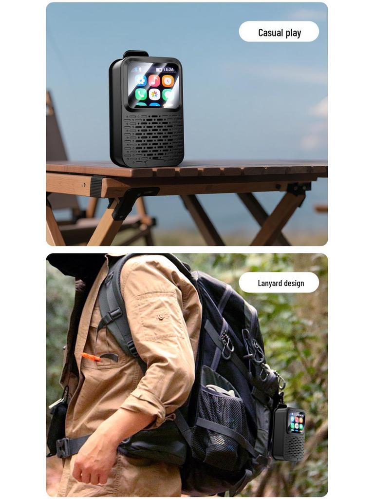 V9 Wearable Smart Speaker: Touchscreen Multifunctional Device with Calendar, Weather, Alarm, Magnetic Back Clip, and HIFI Sound Quality