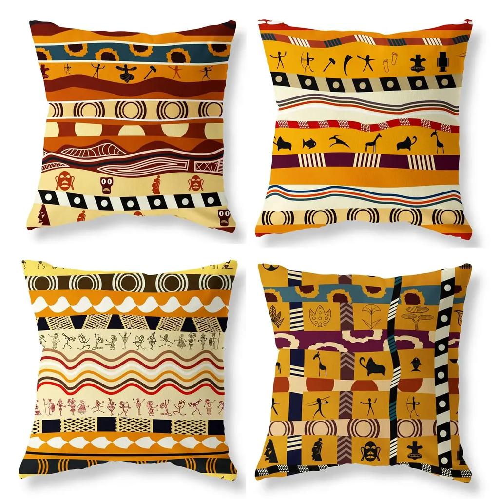 Retro Bohemian Pattern Printed Pillowcases Living Room Sofa Cushion Cover Home Decor Practical  Izable