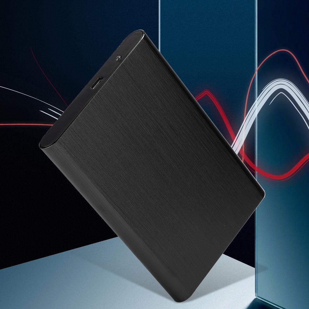 USB2.0 Aluminum Alloy Brushed Mobile Hard Disk Box with Shockproof for 2.5inch SATA HDDSSD Black