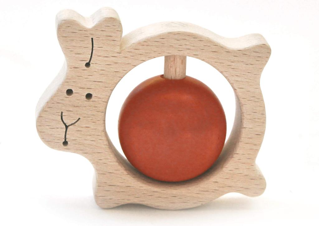 Kami Rabbit Wooden Japan Good Toy Toy Teething Pacifier Rolling Rattle Wooden Toy Baby Gift Educational Toy Car Pull Toy Ranking Baby Baby Rattle