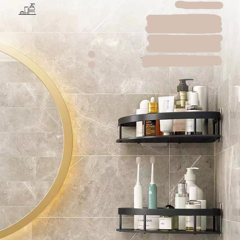 Raft pentru baie, 1-3 bucăți, fără cuie, spațiu cu trepied, orificiu din aluminiu, fără colț, trepied cu aspirație, raft de depozitare