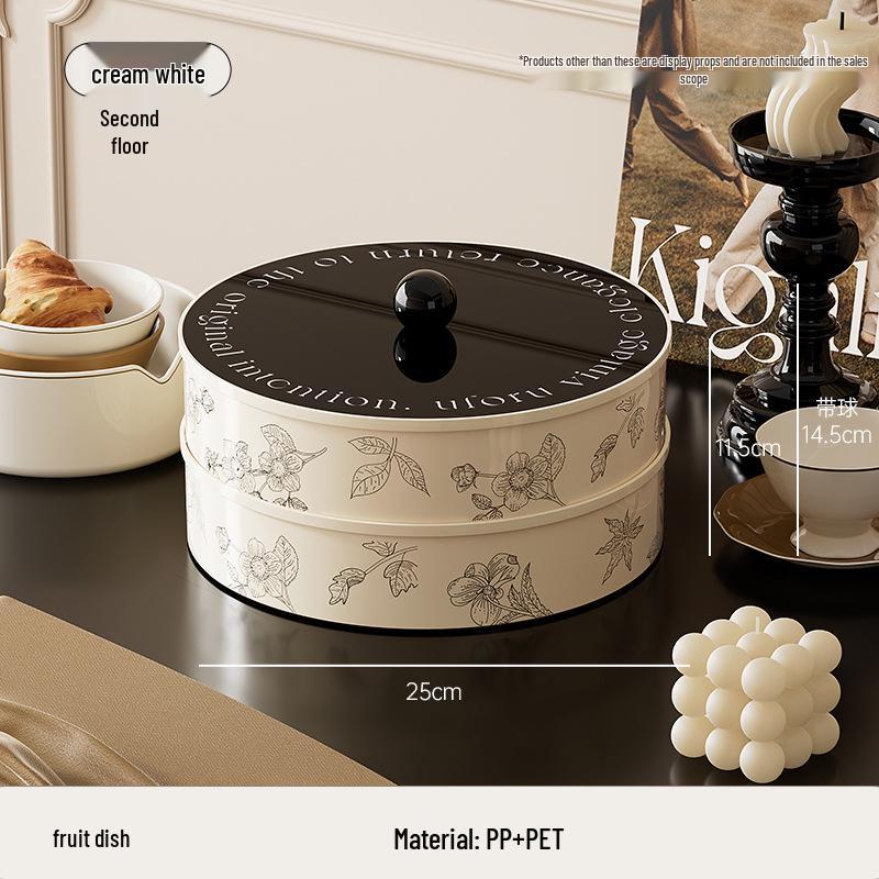 Retro Style Snack and Fruit Bowl - Large Capacity with Divided Sections for Home Decor