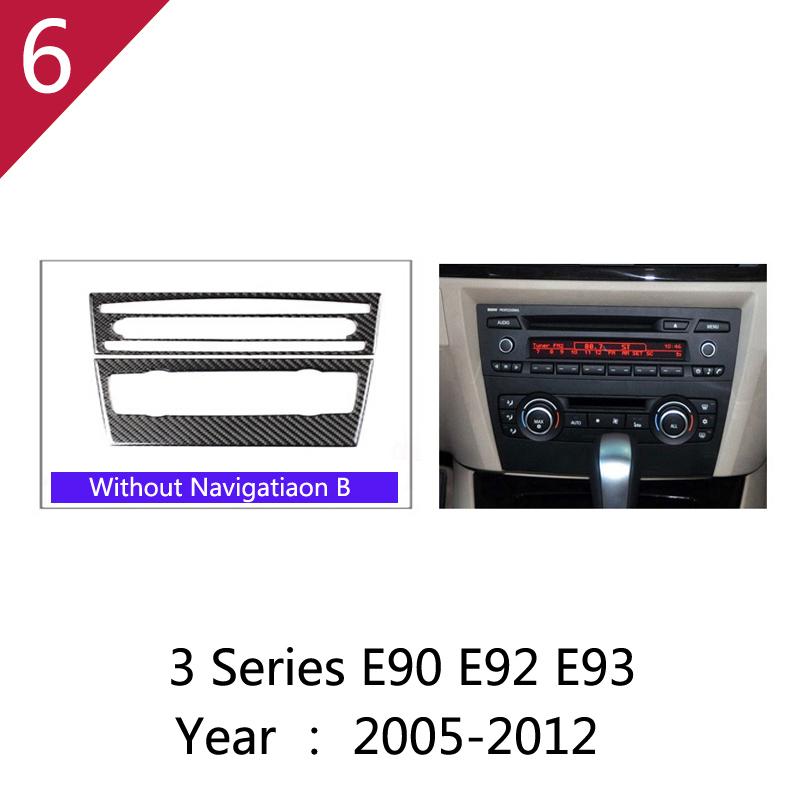 Carbon Fiber Gear Shift Panel Trim Sticker for BMW 3 Series E90 E92 E93 2005-2012 Car Inner Center Control Decorative Accessory