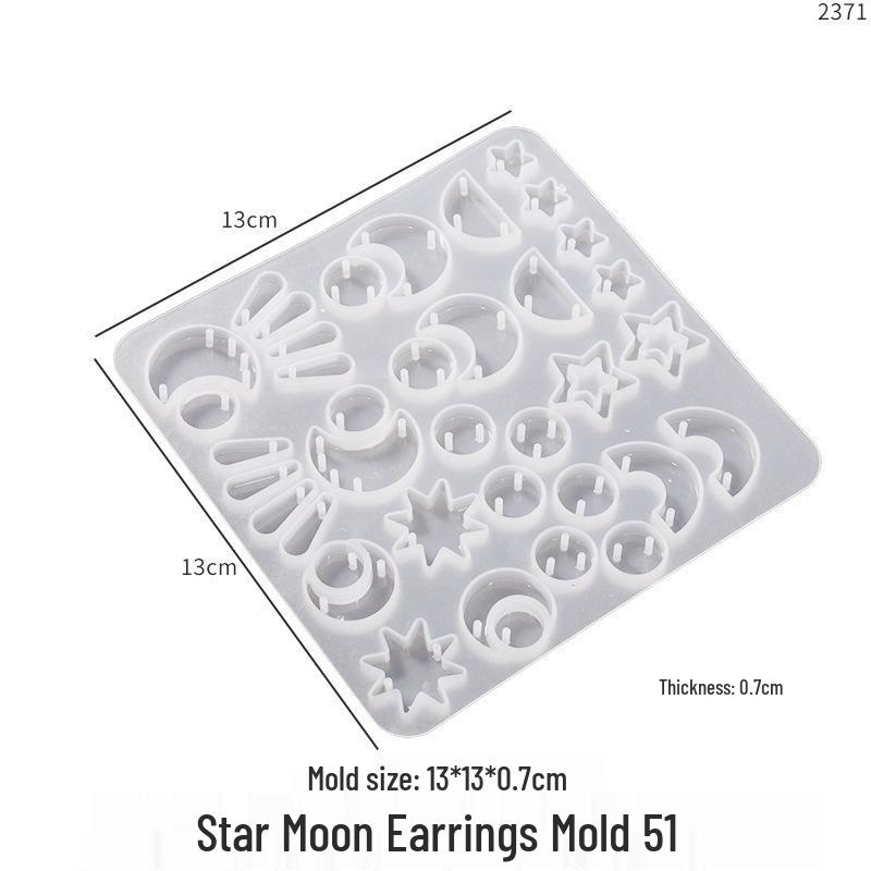 DIY Crystal Resin Molds: Irregular Oval, Hollow Heart, Moon Shapes for Earrings, Pendants, Keychains