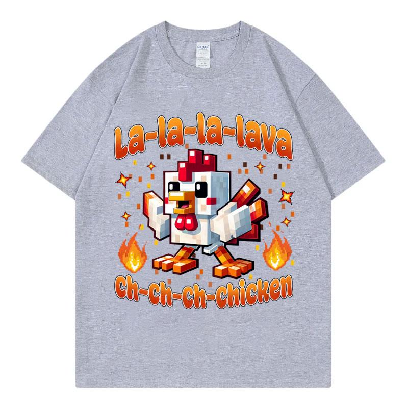 Fashion Lava Chicken Movie Funny T Shirt Men Women Clothing Harajuku Cartoon Short Sleeve T-shirt Summer Casual Cotton T-shirts