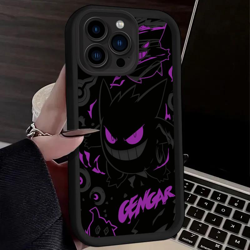 

P-Pokemon Dark Gengar Чехол для телефона для iPhone 17 Air 16 16E 15 14 13 12 11 Pro Max X XS X S Max XR SE 2020 SE4 7 8 Силиконовый чехол For iPhone 11