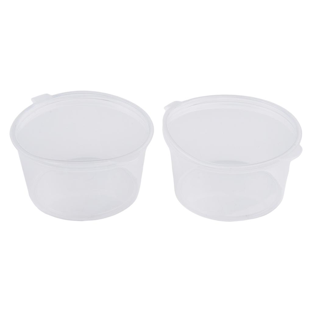Einweg Soßenbox Rund Salatdressings Würze Soufflés Transparent Mit Deckel 50 Stück Behälter Dips Halter