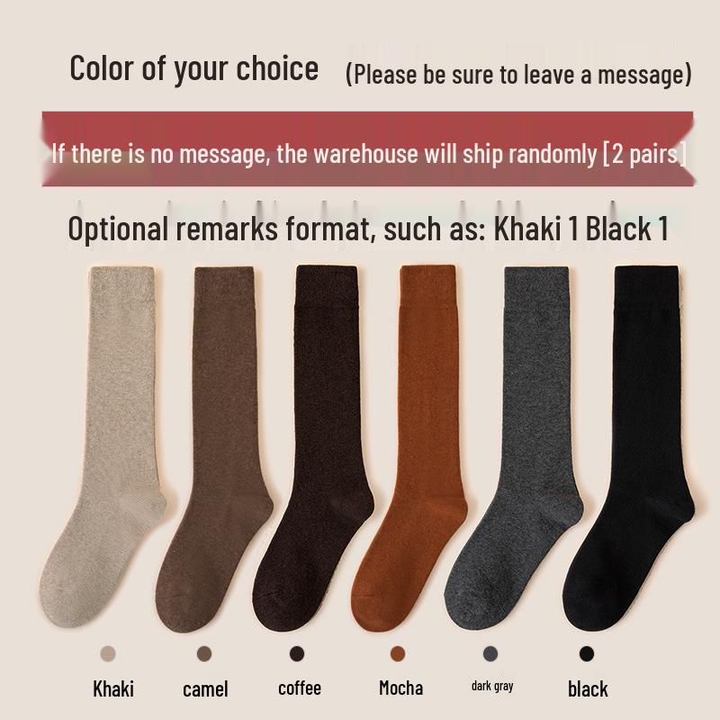 Women's Premium Cotton Mid-Calf & Thigh-High Socks: Versatile for All Seasons, Black