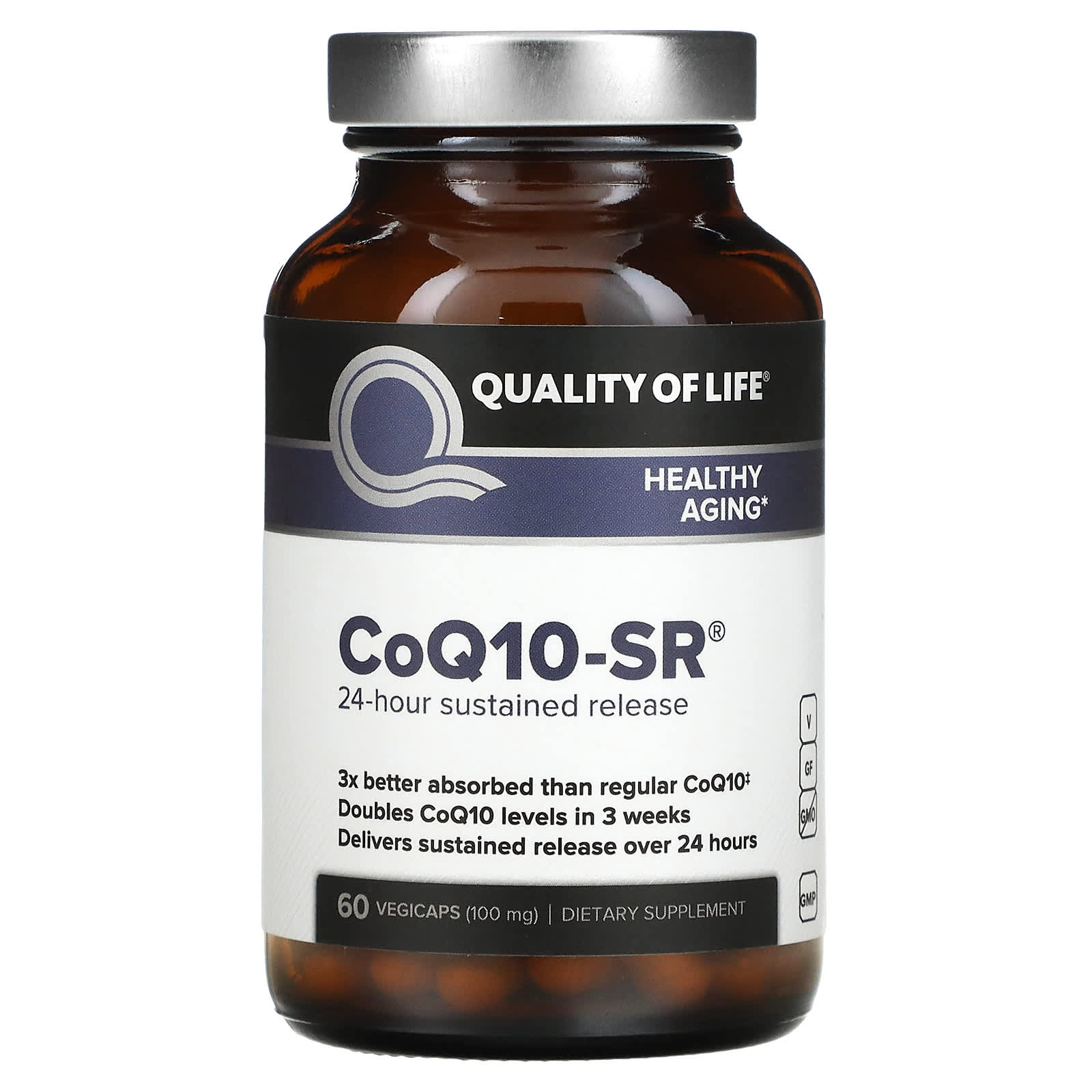 

Quality of Life, CoQ10-SR, 100 mg, 60 veggie capsules
