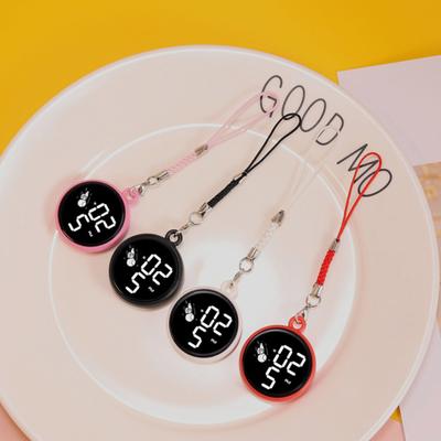 Student Pendant Watch Waterproof LED Digital Electronic Time Display Mirror Keychain with Hanging Rope Watch