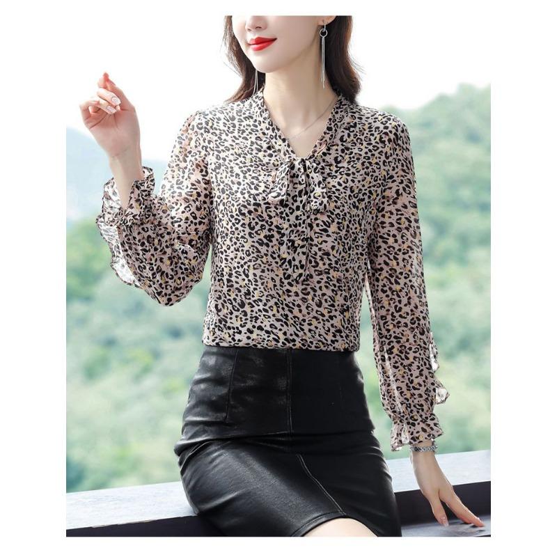 Floral Chiffon Blouse Women's Spring Summer New Arrival Fashionable and Versatile Mom's Outfit