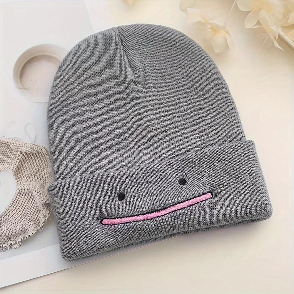 Knitting Hat Fashion Anime Men Women Beanie Autumn Winter Warmer Bonnet Cute Embroidery Outdoor Windproof Cap Casual Hats