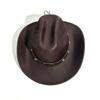 New Curved Brim Western Cowboy Hat Ethnic Large Roll Brim Cowgirl Cap Jazz Fedora Hats Outdoor Riding